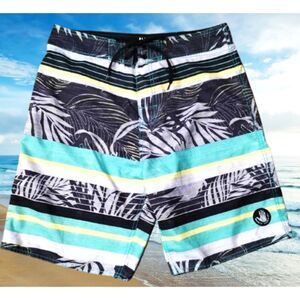 Body Glove Board Swim Shorts Men's Colorful Palm Print Size 32